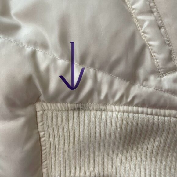 Old Navy Down Puffer Vest Size Large Girls Ivory Vintage 90s Horse Patch… - Picture 6 of 8